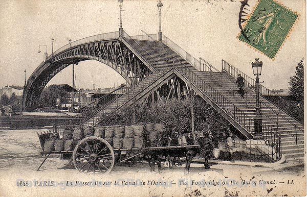 1648 PARIS. - La Passerelle sur le Canal de l'Ourcq. - The Footbridge on the Ourcq Canal.